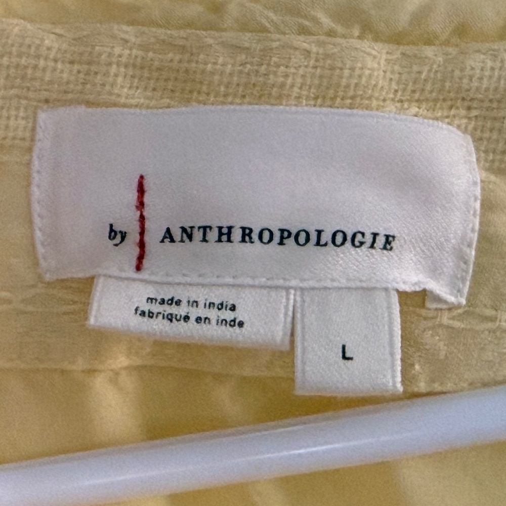 Anthropologie Somerset Butter Yellow Cotton Maxi Dress Size L - Picture 6 of 9